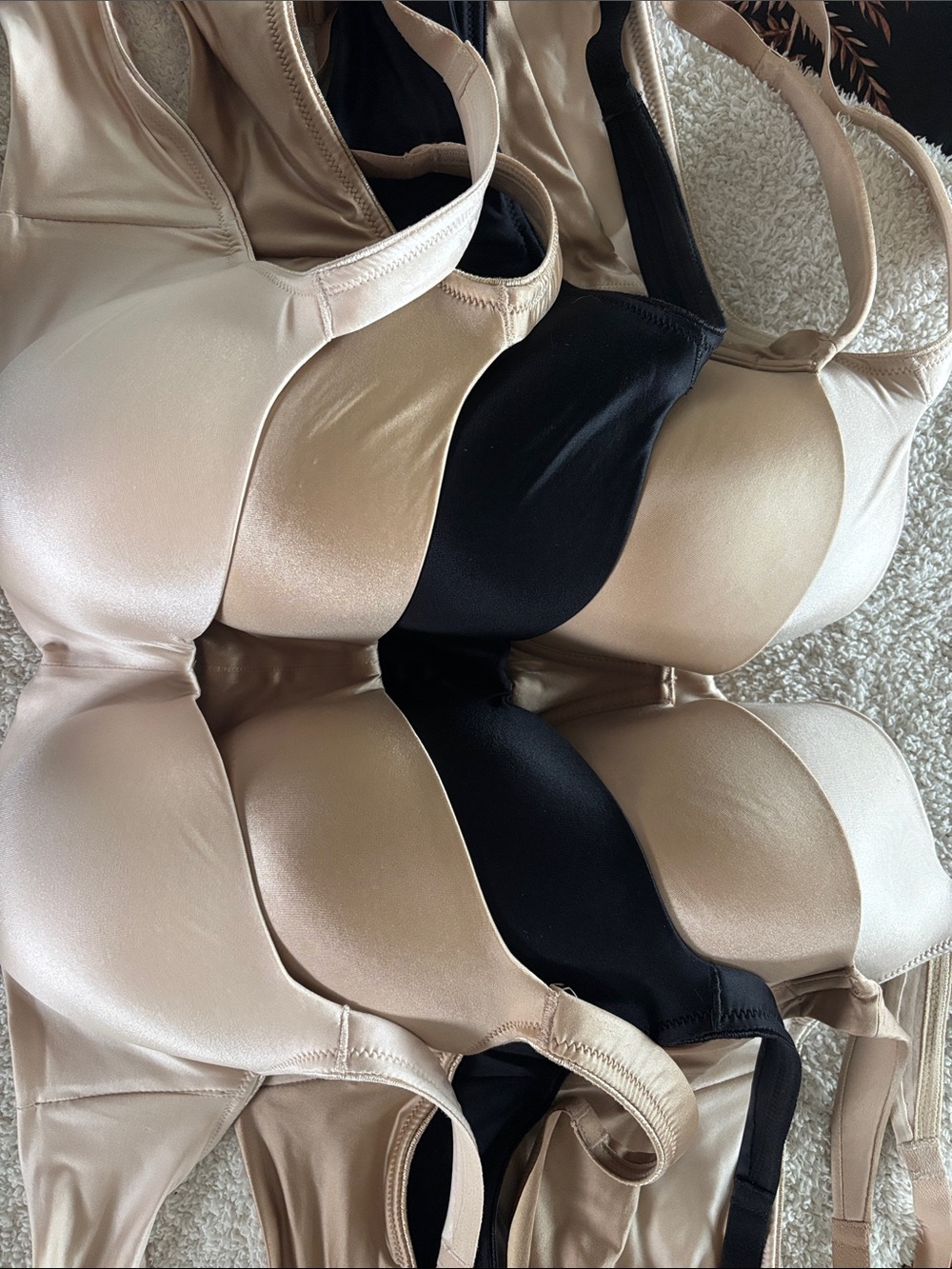 Soma Smooth Satin Bras in Nude and Black - 5 Total
